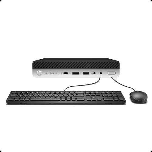HP EliteDesk 800 G5 Mini PC Ultra Slim, Intel Core i7-9700T 2.8 GHz, 16GB DDR4, 512GB SSD, WiFi, BT, Win 10 Pro Inclusive Wired Keyboard and Mouse