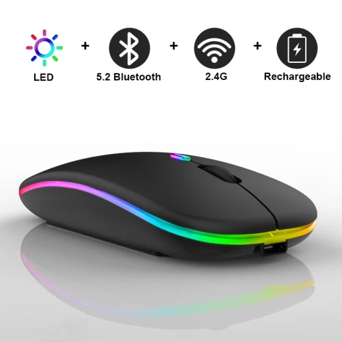Wireless Bluetooth Rechargeable Slim Apple Mouse TYPE-C Vertical Rechargeable RGB Wireless Mouse for Laptops